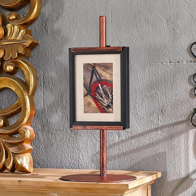Picture Easels for Display, Adjustable Tabletop Easel for Picture Frames up to 17.5", Metal Art Display Stand for Painting Signs Photos, Antique Easel Stands with Base for Home Office Galleries