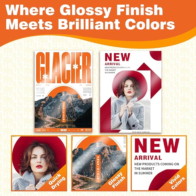Uinkit Double Sided Photo Paper Glossy 8x10 inches 54lbs Inkjet for Dye Ink 200Gsm Value Bulk Pack Picture 8.5 x 10 9.5Mil for Inkjet Printing Printer (100, 8x10)