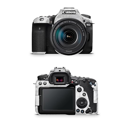 Glossy Glitter Camera Skin Compatible with Canon EOS 90D Camera (2019) - Frost Marble - Premium 3M Vinyl Protective Wrap Decal Cover - Easy to Apply | Crafted in The USA by MightySkins