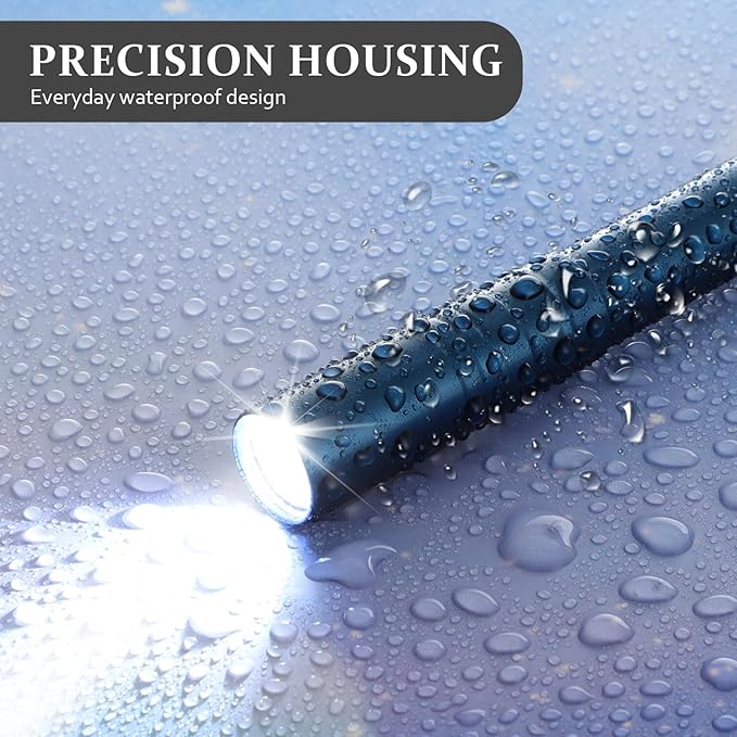 24 Pack Christmas Mini Pen Flashlights Bulk Gifts LED Pen Lights Aluminum Pocket Flashlights with Clips Small Handheld Torches for Men Camping Hiking Emergency Outdoor (Colorful)