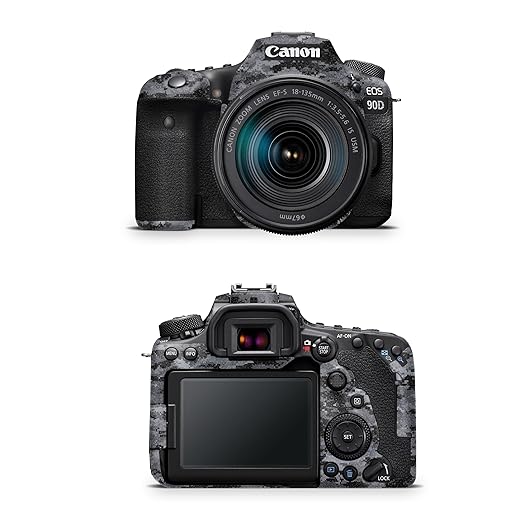 Glossy Glitter Camera Skin Compatible with Canon EOS 90D Camera (2019) - Digital Camo - Premium 3M Vinyl Protective Wrap Decal Cover - Easy to Apply | Crafted in The USA by MightySkins