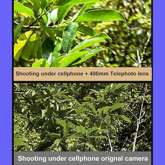 400mm Telephoto Lens for iPhone & Android – HD Phone Telescope with FMC 7-Layer Optical Coating, Universal Clip, Eyepiece & Carrying Case for Wildlife, Sports & Travel