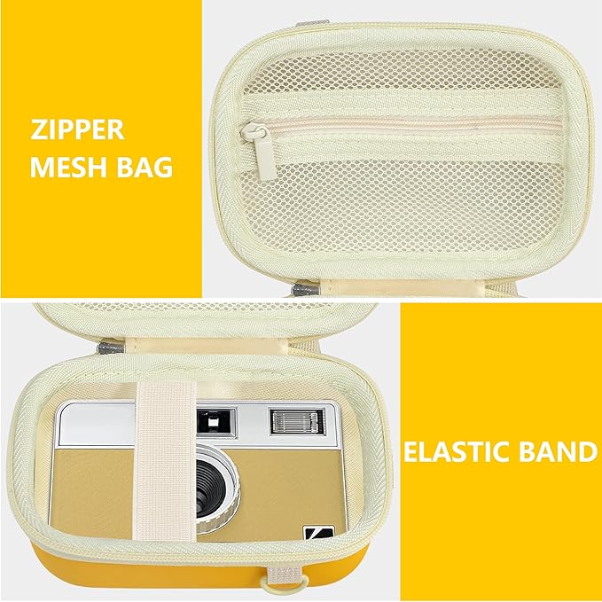 Leayjeen Digital Camera Case Compatible with KODAK EKTAR H35 H35N Half Frame Film Camera，Storage Holder Organizer for Kodak Ultra F9 M35 M38 Paper Shoot Camera-Yellow (Case Only)