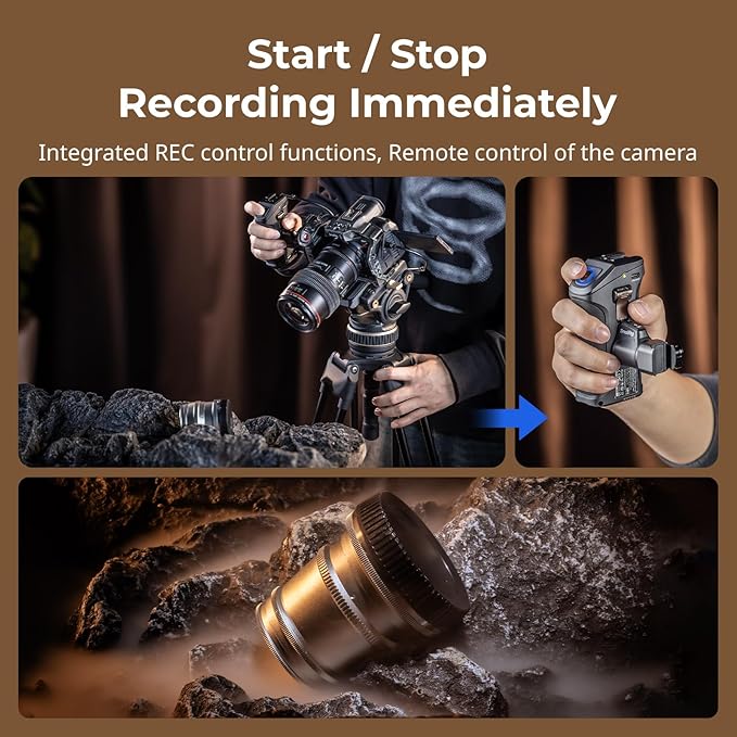 SmallRig Stepless Rotating Side Handle with Trigger REC & 2 Cables for Canon R50 V / R5 II / R5 / R6 / R6 II, for Blackmagic BMPCC 4K / 6K / 6K Pro, USB-C Power Output for Cameras, PD Fast Charging