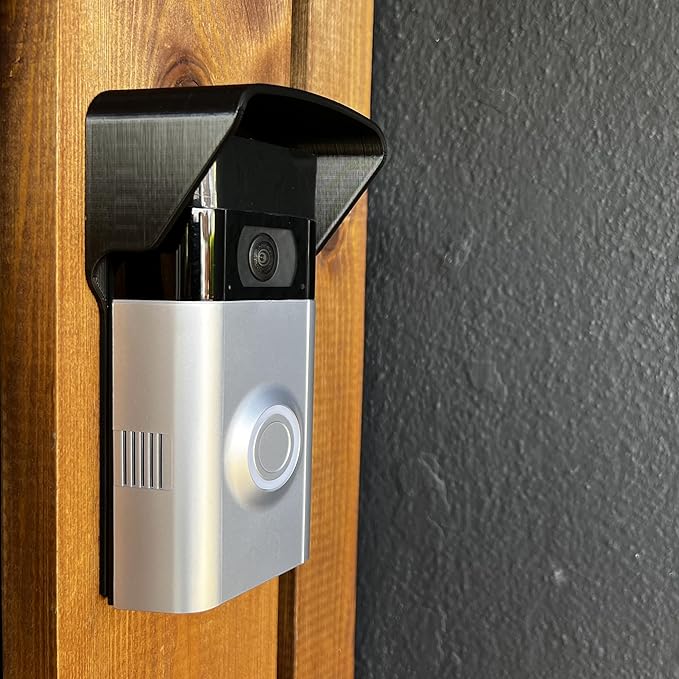 No Drill Rain Cover Compatible with Video Doorbell Battery Doorbell & Older 1/2/3/4 2nd Gen & 3 Plus Rain Shield Anti-Glare Protection Weather Protector Height Adjustable