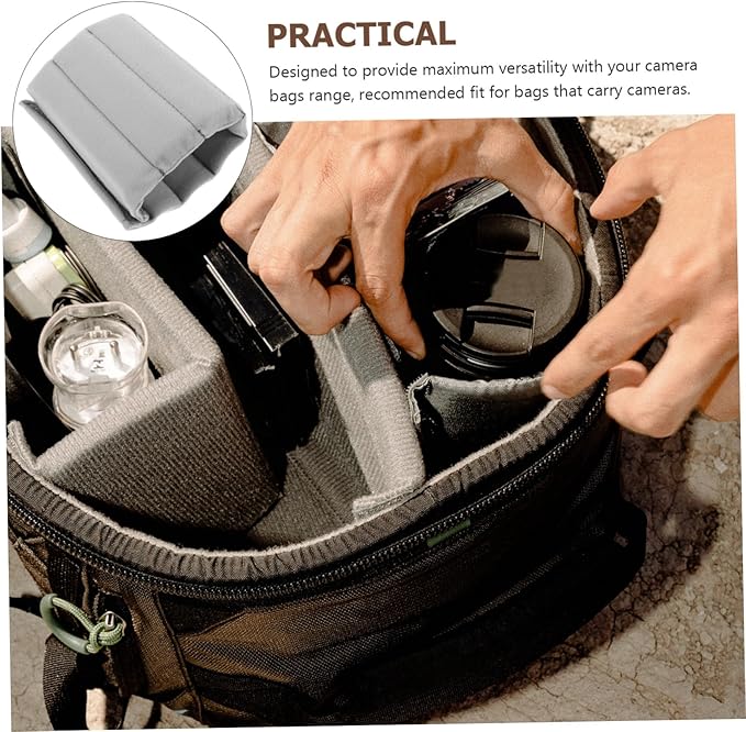 Camera Bag Divider Inserts 2pcs Shockproof Padded Camera Bag Dividers for DSLR Backpack Universal Organizer for Photographers for Travel