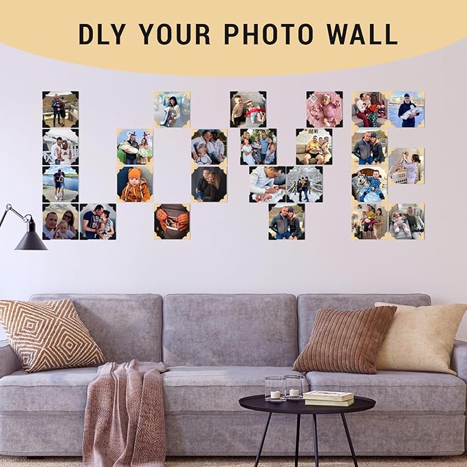 LOGJAM 810 Pcs Photo Corner Stickers, Self Adhesive Picture Corners for DIY Scrapbook Album Journal Memory Books 20 Sheets