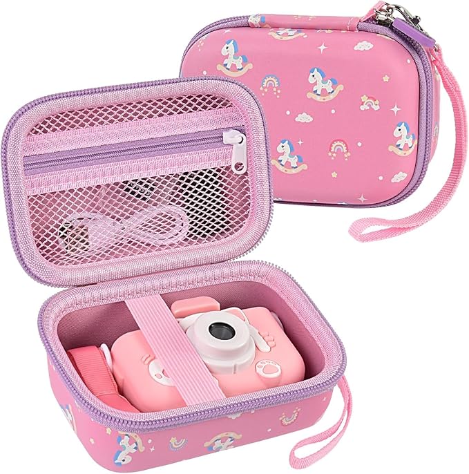 ANKHOH Kids Camera Case for Goopow/for Mgaolo/for CIMELR/for Seckton/for OZMI/for Dylanto Digital Camera Toys and Video Camcorder Storage Holder Organizer -Pink(Box only)