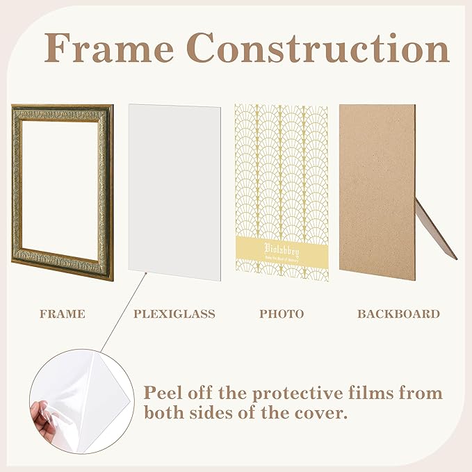 VIOLABBEY 11x14 Picture Frame Green, Vintage Photo Frames Ornate without Mat for Tabletop or Wall Hanging