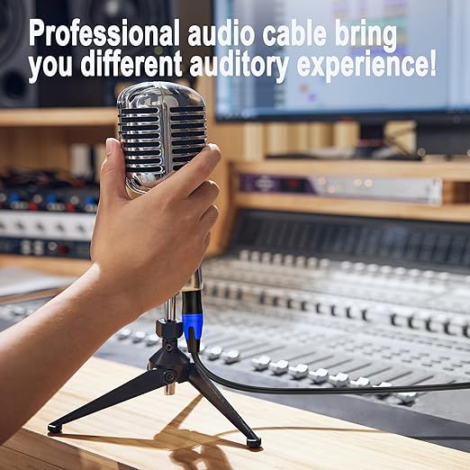 2 Pack, 100 FT XLR Male to Female Cable Professional Balanced Microphone Lead XLR Male to Female Cables, Extension Mic Cable Cord