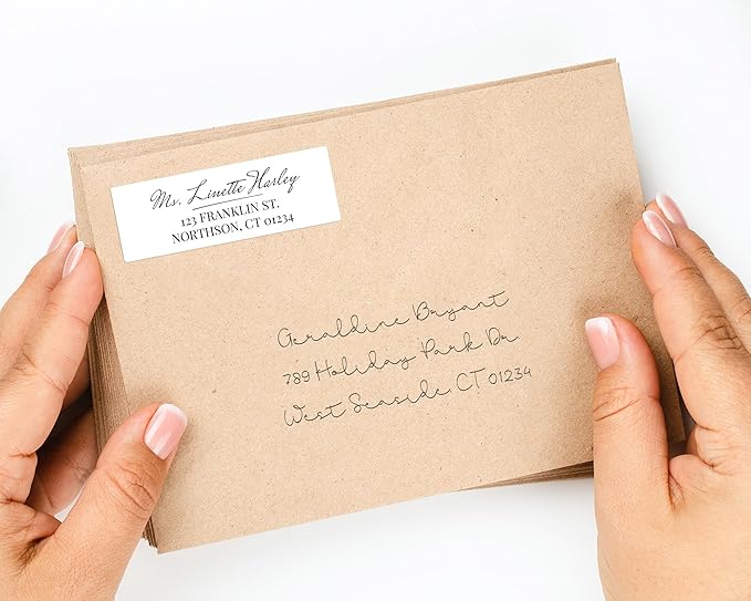 Personalized Return Address Labels - Black & White Styles - Choose Your Design - Custom Self Adhesive Stickers for Envelopes (60-960 Labels) (Vintage Style)