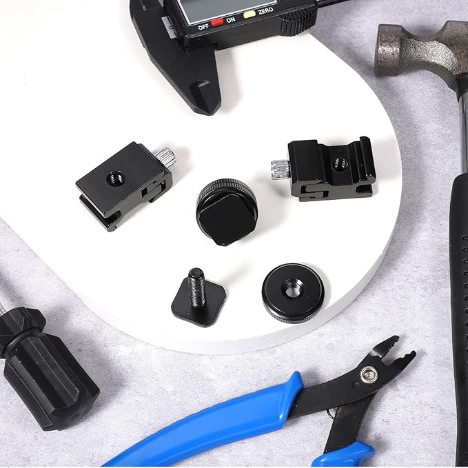 6 Pack 1/4" Cold Shoe Mount Adapter and 1/4" Hot Shoe Mount Adapter, 20 Screw Thread Cold Shoe Flash Stand Adapte for DSLR Camera Rig, Camera Flash Shoe Mounts for Tripod