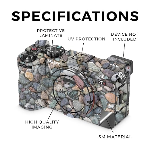 Glossy Glitter Camera Skin Compatible with Sony Alpha 7CR Camera (2023) - Riverbed - Premium 3M Vinyl Protective Wrap Decal Cover - Easy to Apply | Crafted in The USA by MightySkins