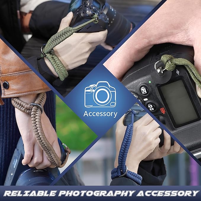 SUNYA Camera Wrist Strap for Photographers Paracord Rope Camera Hand Strap Compatible for DSLR or Mirrorless Camera
