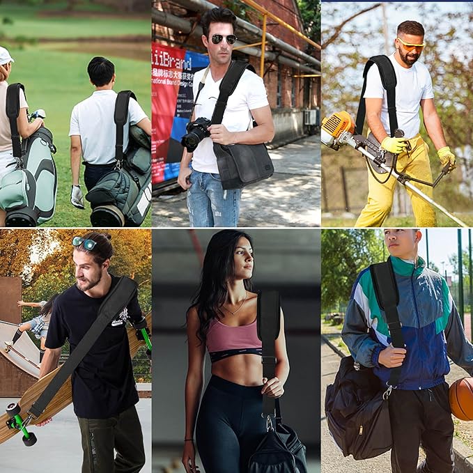 ZINMARK Shoulder Strap 59 inch, Crossbody bag Straps for Duffle, Laptop Bag Messenger Bag Tool Bag Luggage, Soft with Ultra-Thick Fixed Shoulder Pad -Black