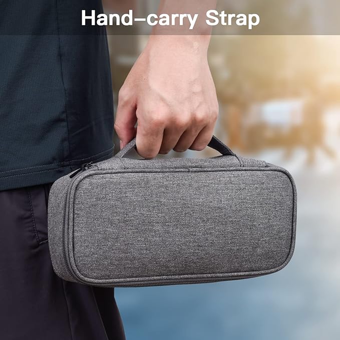 Tech Organizer Travel Case, Electronics Carrying Pouch Bag for Cable, Charger & Cords (Dark Grey)