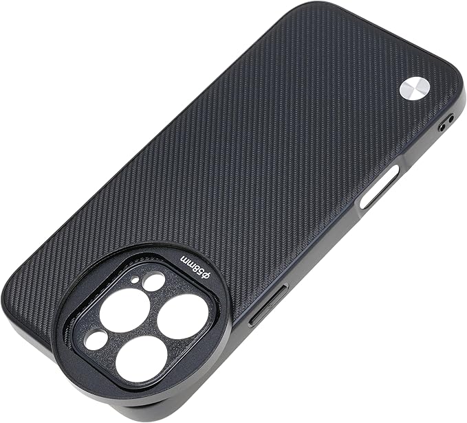 Black Shockproof Mobile Phone Case with 58mm Filter Ring Adapter Compatible with for iPhone 16 Pro Magsafe Case ND