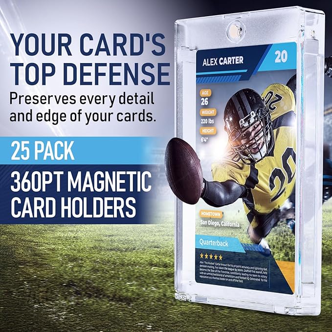 Premium 35PT - 360PT Magnetic Card Holder Case | Magnetic Trading Card Holder, Pro Sports, Football, Basketball, Baseball, MTG & TCG U-V Hard Protectors With Ultra Clear Design Display For Collectors.