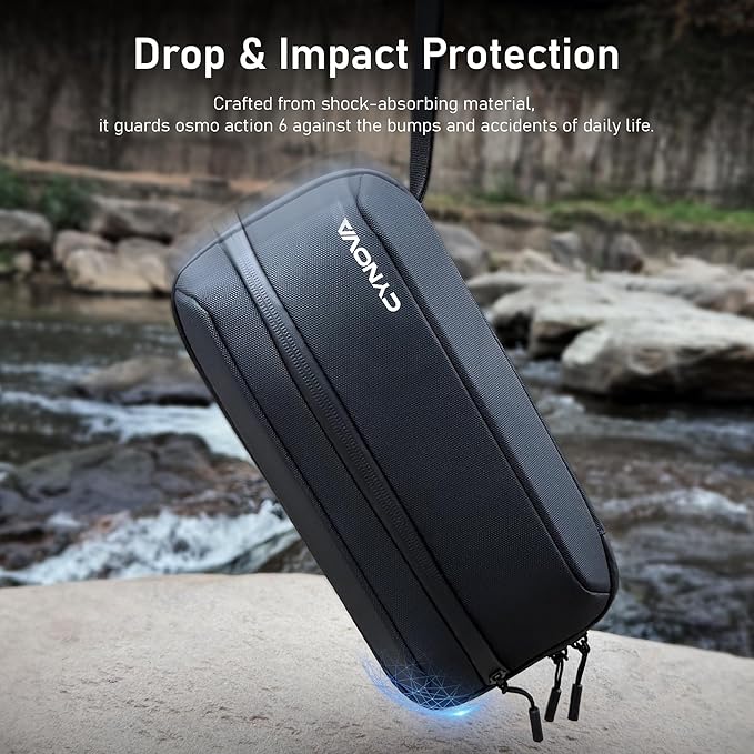 CYNOVA Carrying Case for DJI Osmo Action 6, PU Protective Storage Bag Compatible with Osmo Action 6 Adventure Combo & DJI Osmo Action 6 Accessories, Portable Travel Case