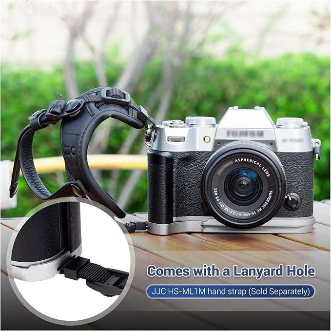 X-T50 Handgrip,L-Shape Bracket Handle for Fujifilm X-T50 XT50 Camera with Built-in Arca Quick Release Plate & Battery Compartment Opening,X-T50 Hand Grip Holder Anti-Slip Pads Design - Silver