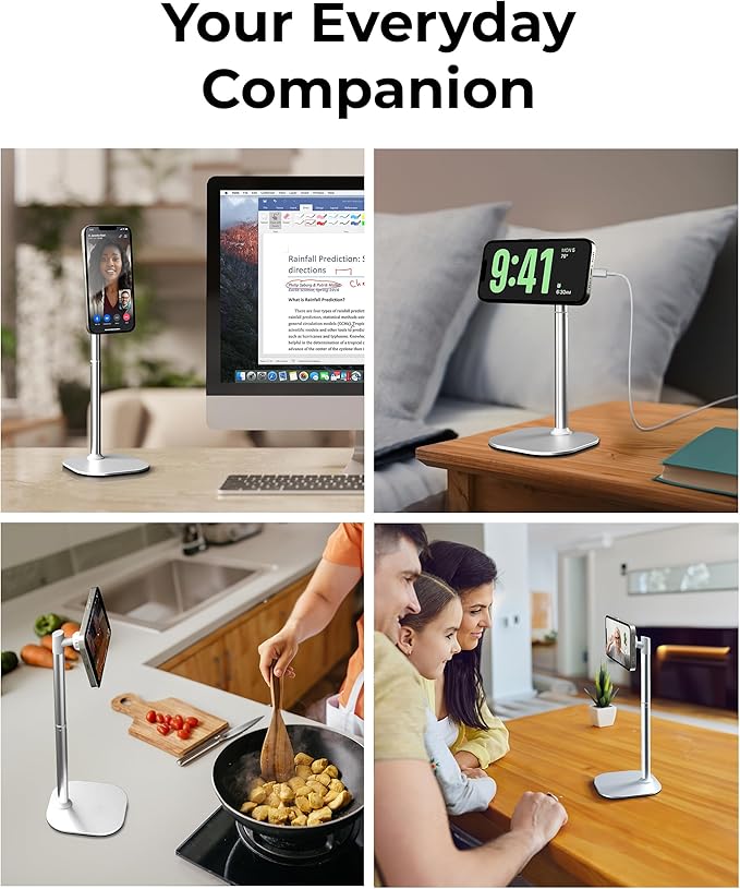 COOPER MagStand - iPhone Stand for Desk & Video Recording, Compatible with MagSafe, Stand for iPhone 17 Pro Max Plus, 16/15/14/13/12 (x2 Pack - Cream White)