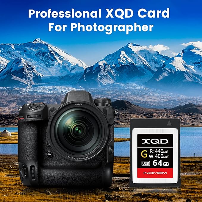 XQD 64GB Memory Card, 5X Tough MLC XQD Flash Memory Card High Speed G Series| Max Read 440MB/s, Max Write 400MB/s
