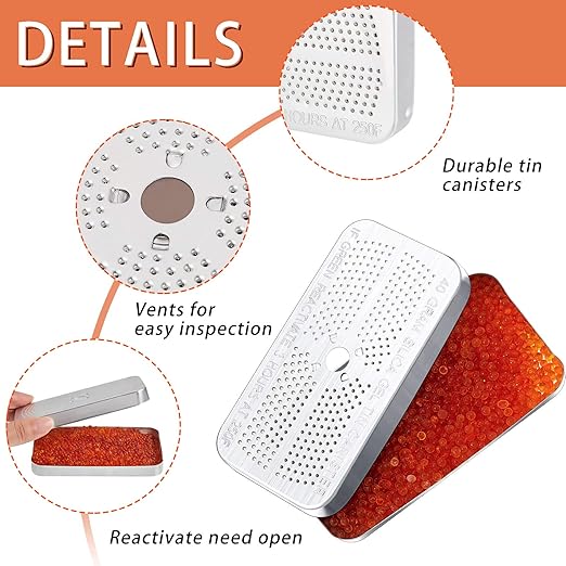 Patelai 3 Pieces 40 Gram Silica Gel Dehumidifier Desiccant Silica Gel Canister Reusable Absorber Orange Desiccant Canisters (Orange to Green), for Car, Closet, Cabinet, Bag, Storage Box