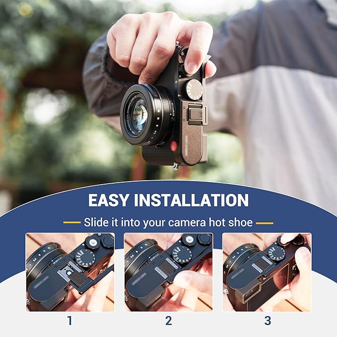 Thumb Up Grip for Leica D-LUX8 DLUX8, Aluminum Alloy Thumb Grip with Hot Shoe Cover Protector Thumb Rest Support Holder, Not Affect The Use of DLUX8 Camera Buttons, D-LUX 8 Camera Accessories - Black