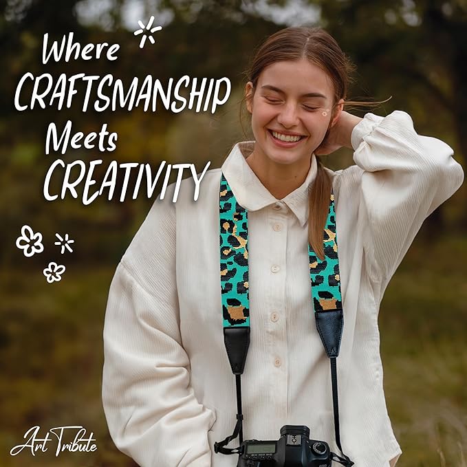 Art Tribute Camera Strap for All DSLR and Mirrorless Cameras. Add Your Name Or Initials Make It a Personalized Gift