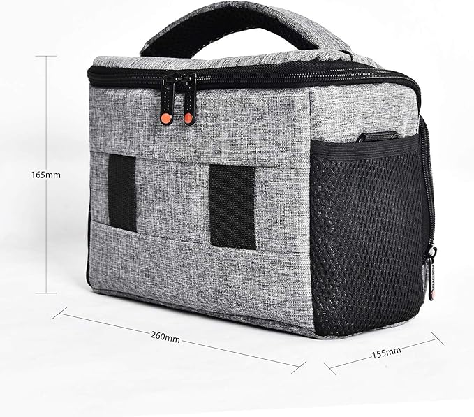 FOSOTO Compact SLR/DSLR Stylish Camera Bag Case Compatible for Nikon P900 B500 D3500 D5600 D7500, Canon EOS T6 T7i T5 4000D 80D, Sony A73 Mirrorless Camera Shoulder Case Waterproof Rain Cover (Gray)