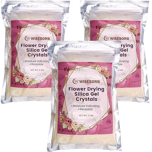 (NET 6 LBS) Silica Gel Flower Drying, Silica Gel Flower Drying Crystals, Color Indicating Flower Drying Silica, Reusable Silica Gel for Drying Flowers
