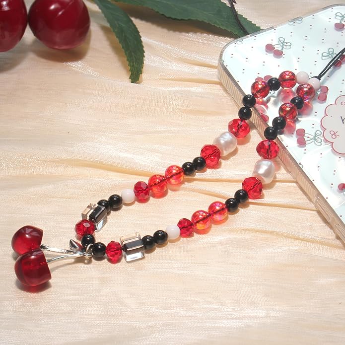 Cute Digital Camera Wrist Strap,Beaded Phone Charms wristlet Strap,Kawaii Bracelet Wrist Lanyard,Charm Holder for Women