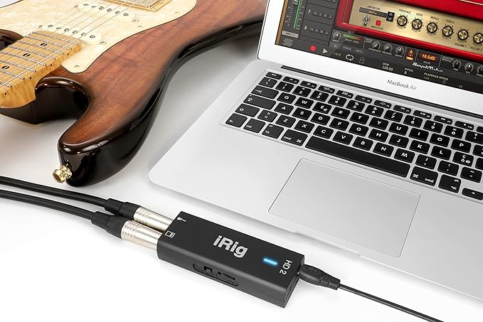 IK Multimedia iRig HD 2 guitar audio interface for iPhone, iPad, Mac, iOS and PC with USB-C, Lightning and USB cables and 24-bit, 96 kHz music recording