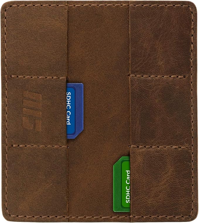 MegaGear Leather SD Card Holder with 12 Card Slots