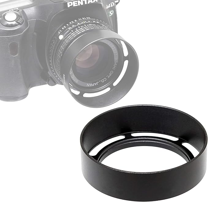 Fotasy Metal Lens Hood - 49mm Vented for Fuji, Leica, Olympus, Panasonic, Sony Lenses