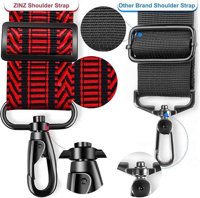 ZINZ 79.5" Universal Strap with Ultra-Thick Fixed Breathable Pad - Adjustable Heavy-Duty Shoulder Strap for Laptop, Crossbody, Luggage, Gym, Camera Bag and More - TH01B02