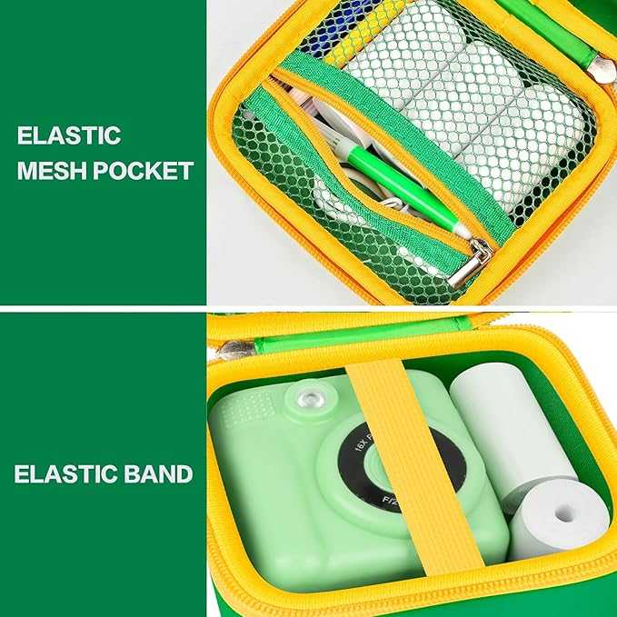 Kids Instant Print Camera Case Compatible with ESOXOFFORE for Dylanto for DUDUDRAGON for GKTZ for ETIKEZ for Dafotil for Careenoah for Aasonida Digital Video Prints Paper Bag (Box Only) Grass Green