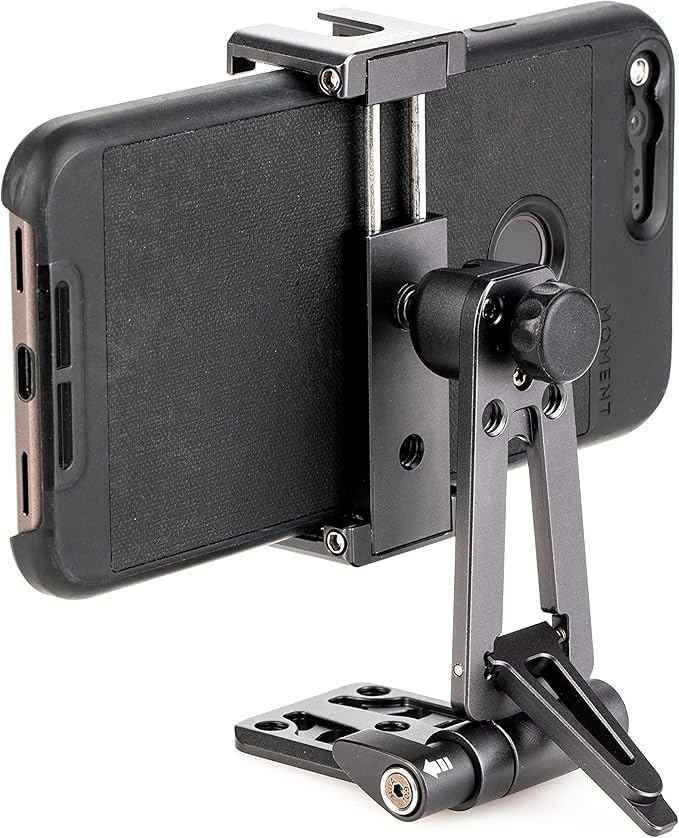 Benro Professional Smartphone Clamp with Arca-Swiss Plate, Tabletop Kickstand, Dual Cold Shoe Mounts & 360° Rotation for Content Creators, Vloggers & Live Streaming (ACSMKS)