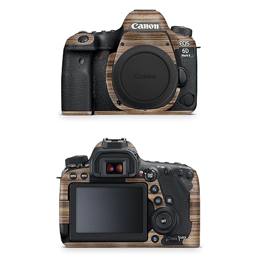 Glossy Glitter Camera Skin Compatible with Canon EOS 6D Mark II Camera (2017) - Dark Zebra Wood - Premium 3M Vinyl Protective Wrap Decal Cover - Easy to Apply | Crafted in The USA by MightySkins