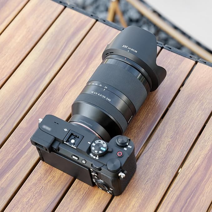 JJC ALC-SH136 Bayonet Reversible Lens Hood Shade for Sony FE 24-240mm F3.5-6.3 OSS Lens SEL24240, Replaces Sony ALC-SH136 Lens Hood, Allows to Attach 72mm Filter & Lens Cap