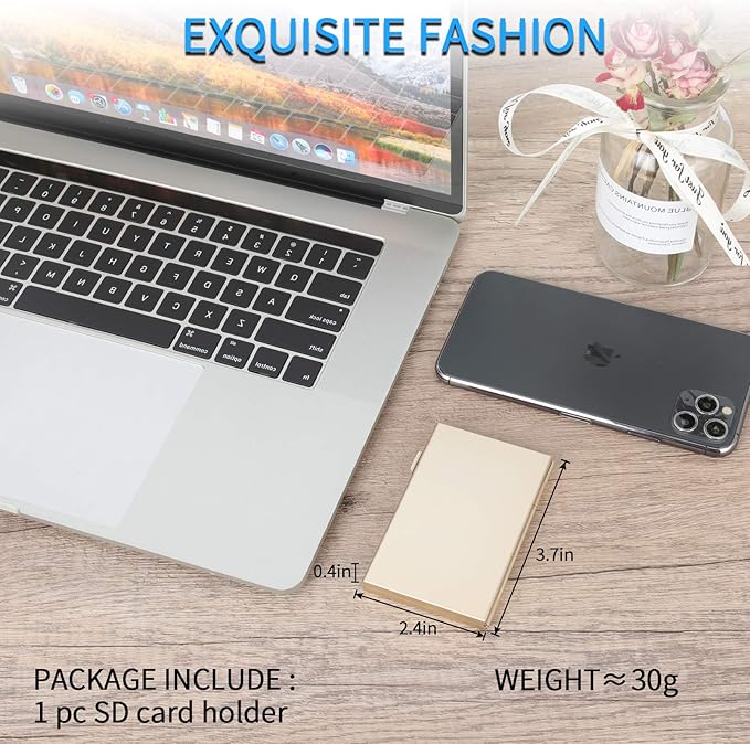 SD Card Holder, SD Card Case,LAVILI CF Memory Card Holder Case Aluminum Alloy Hard Shell, Double-Layer Capacity for 6SD Cards and 12 TF Cards