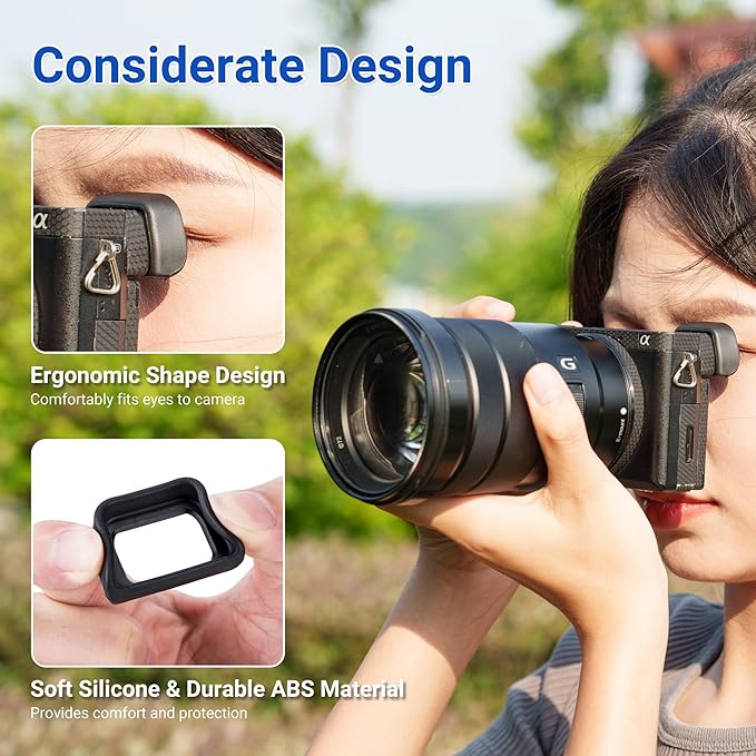 JJC 2-Pack Soft Viewfinder Eyecup Eyepiece Eye Cup for Sony A6300 A6100 A6000 NEX-6 NEX-7 Cameras and FDA-EV2S Electronic Viewfinder,Replaces Sony FDA-EP10 Eyecup Eyepiece