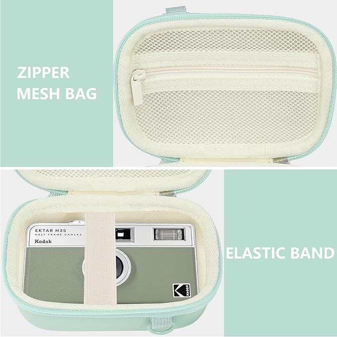 Leayjeen Digital Camera Case Compatible with KODAK EKTAR H35 H35N Half Frame Film Camera，Storage Holder Organizer for Kodak Ultra F9 M35 M38 Paper Shoot Camera-Dark Green(Case Only)