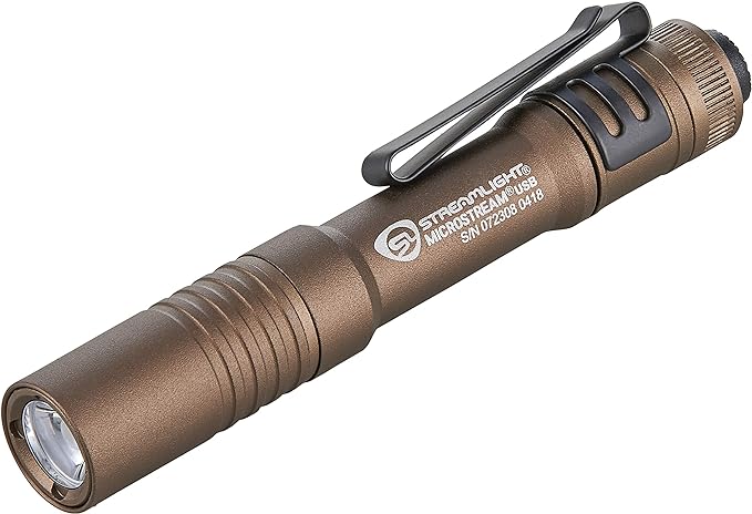 Streamlight 66609 MicroStream USB 250-Lumen 1150-Candela EDC Ultra-Compact Flashlight with Rechargeable Battery, Easy-Open Box, Coyote