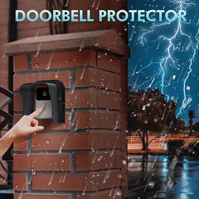 Ring Doorbell Cover Weatherproof, Large Metal Ring Doorbell Protector, Access Control Rain Cover, Outdoor Keypad Cover Protector, Ring Video Doorbell Waterproof Cover, Camera Doorbell Cover Black