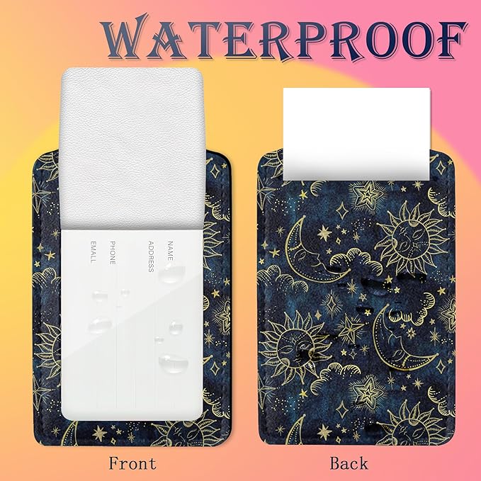 2 Pack Luggage Tag for Suitcases,Moon Sun Stars Clouds PU Leather Bag Travel Suitcase ID Identifier Baggage Tags for Women Men Travel