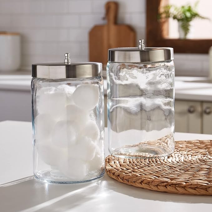 McKesson Sundry Glass Jar, Stainless Steel Lid, Unlabeled, 4 1/4 in x 7 in, 6 Count