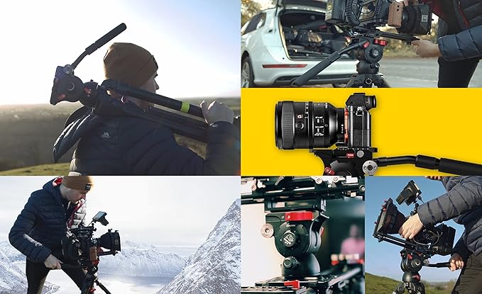 IFOOTAGE Komodo K7 Fluid Tripod Head, Heavyweight Fluid Video Head with Flat Base and Sliding Plate for Quick Connection to The Camera, Used for Professional Photography,Vlogging and Video Production