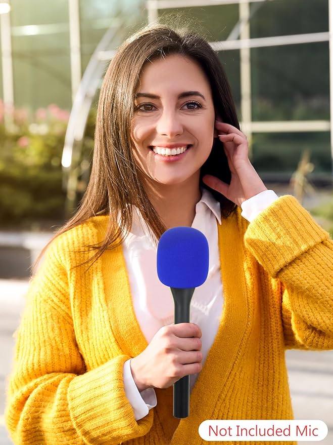 YOUSHARES Handheld Adaptor with Foam Cover, Compatible with Rode and DJI Wireless Microphones for Interviews (Blue Foam)