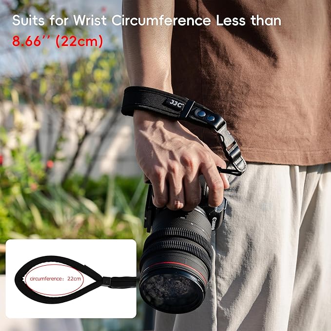 Quick Release Soft Neoprene Camera Hand Wrist Grip Strap for Sony A7CII A7CR A7RV A7IV A6700 Canon EOS R5 R6 R7 R8 T8i T7 T7i 90D Fuji X Half X100VI XT5 XT4 XT30II Nikon Z8 Z6 Z7 II Z5 Zfc Zf Z50 Z30